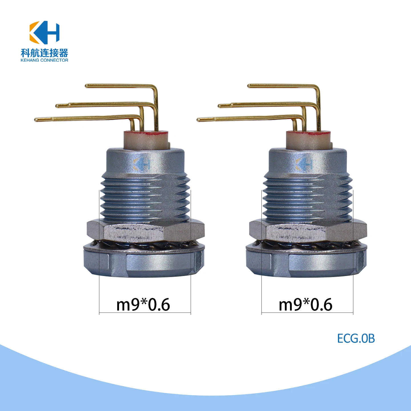 B Series ECG 90 Degree Bent Pin PCB Board Dual Nut Socket 0B1B Rem Compatible FGGFFG Aviation Plug Connector