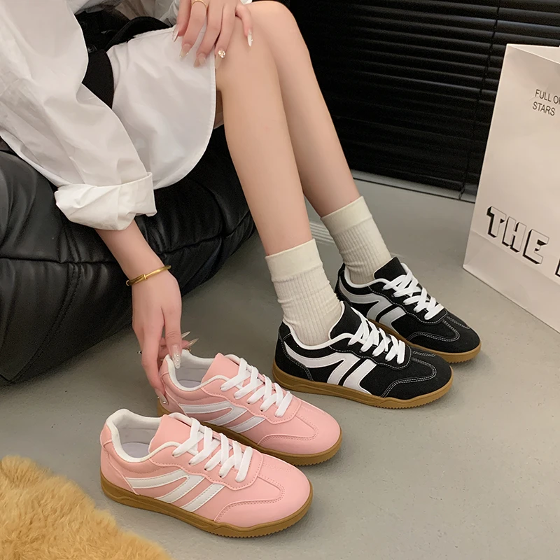 

Women's Casual Sneakers Women Flats Sneakers 2025 New PU Leather Ladies Moral Training Shoes Casual Spring Walking Shoes Women