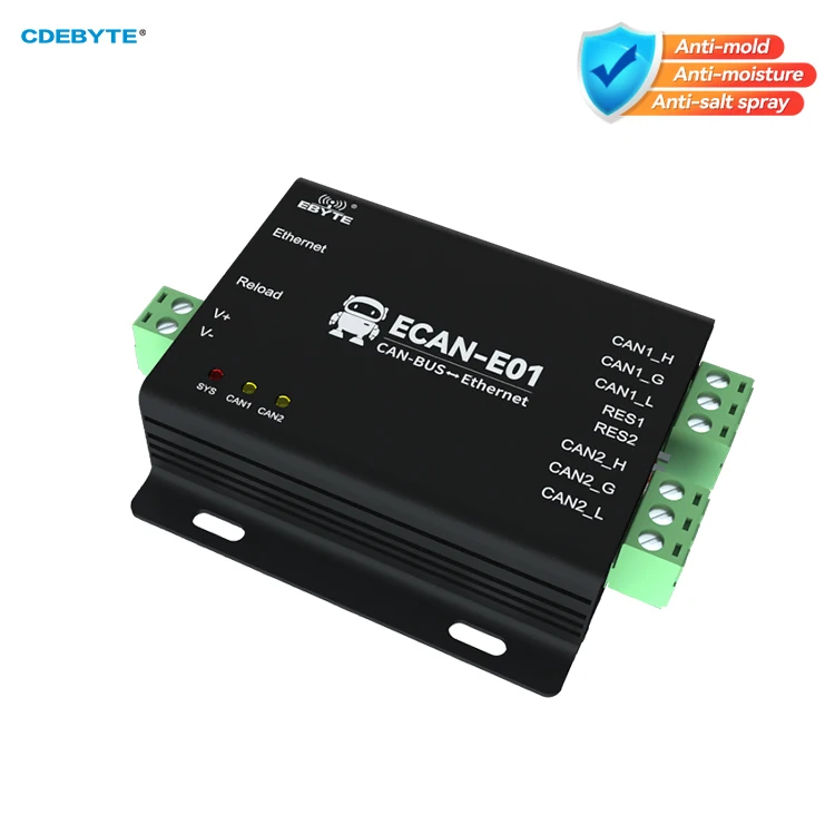 CAN 2.0 zu Ethernet-Protokollkonverter 2-Wege transparente Datenkonvertierung RJ45 DC8V ~ 28V