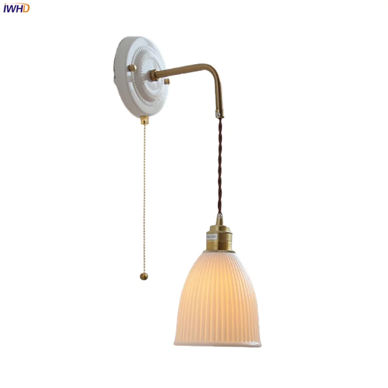 

IWHD Nordic Small LED Wall Lamps 70CM Adjustable Wire Bedroom Living Room Bathroom Mirror Interior Wall Light Lampade Da Parete