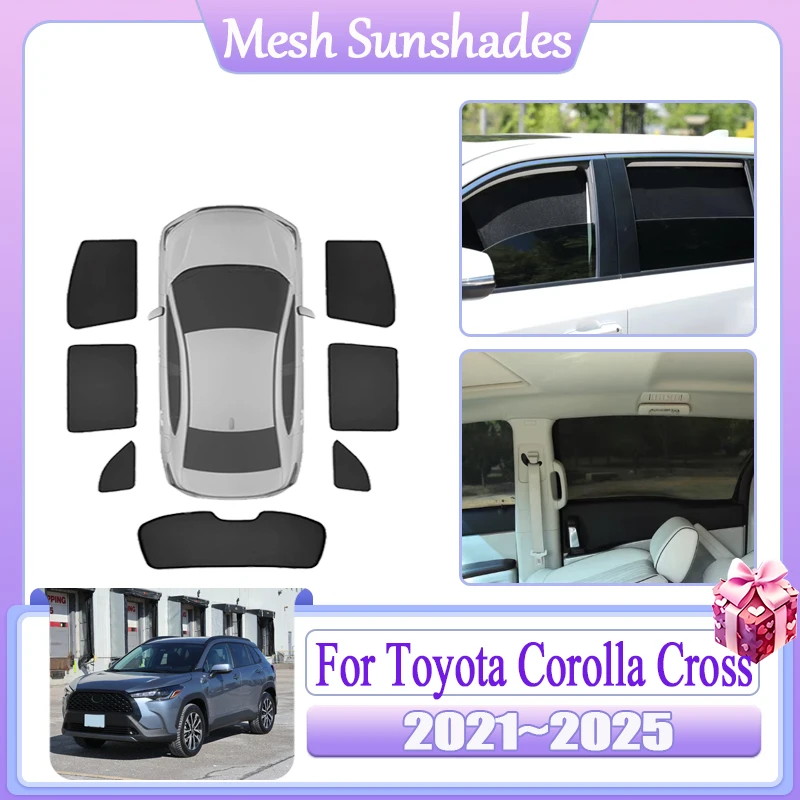 

Car Mesh Sun Shade For Toyota Corolla Cross XG10 2021 2022~2025 Magnetic Sunshade Window Heat insulation Anti-UV Accessories