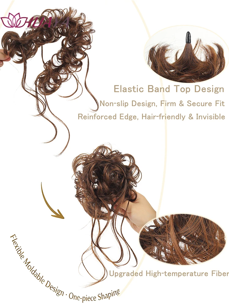 Messy Bun Claw Clip Hair Piece Fluffy Curly Synthetic Chignon Ponytail Hair Extensions for Women