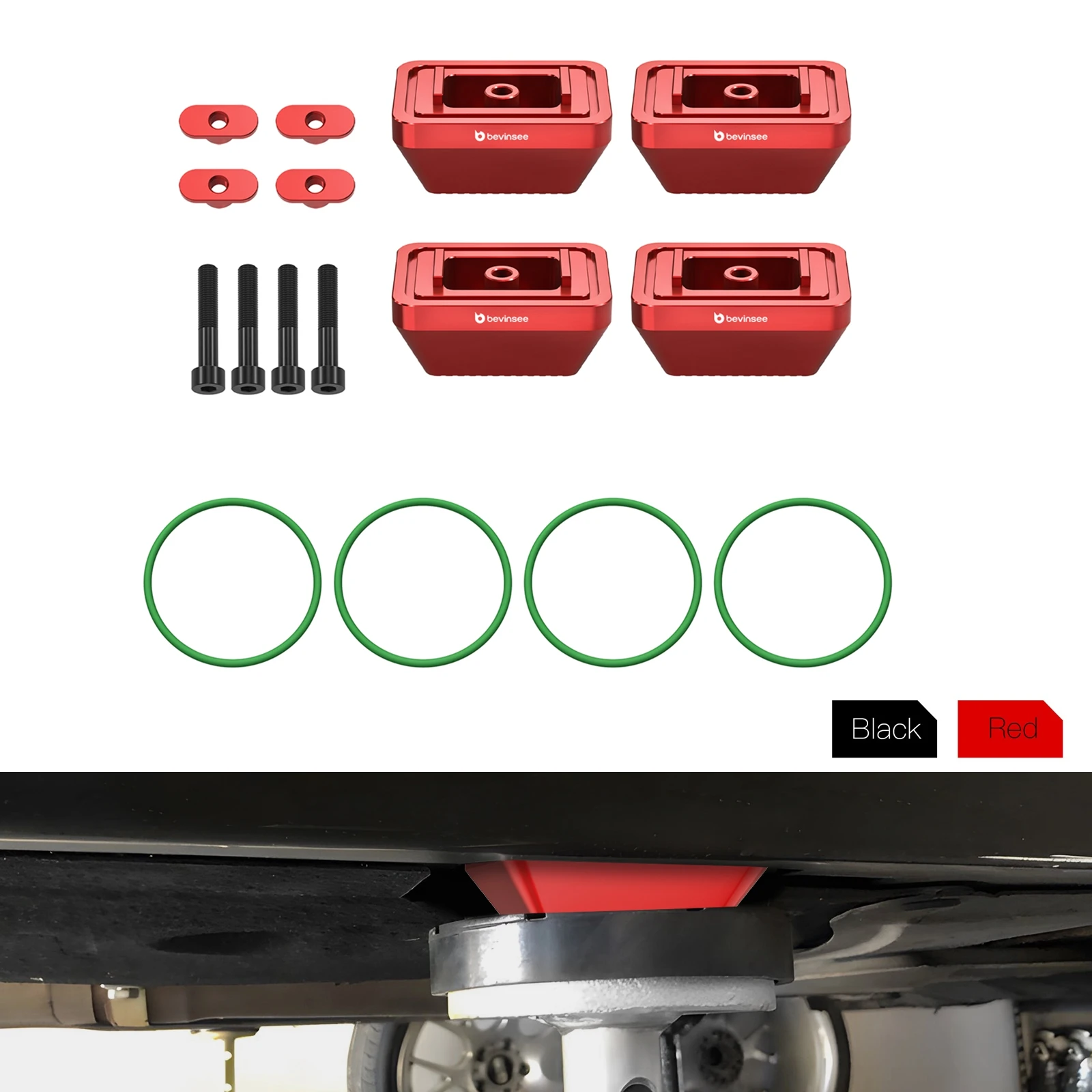 

BEVINSEE Billet Aluminum Jack Pad Set for BMW F22 E90 E92 F30 F10, Replace for 51717123311,51717169981,51717164761,51717237195