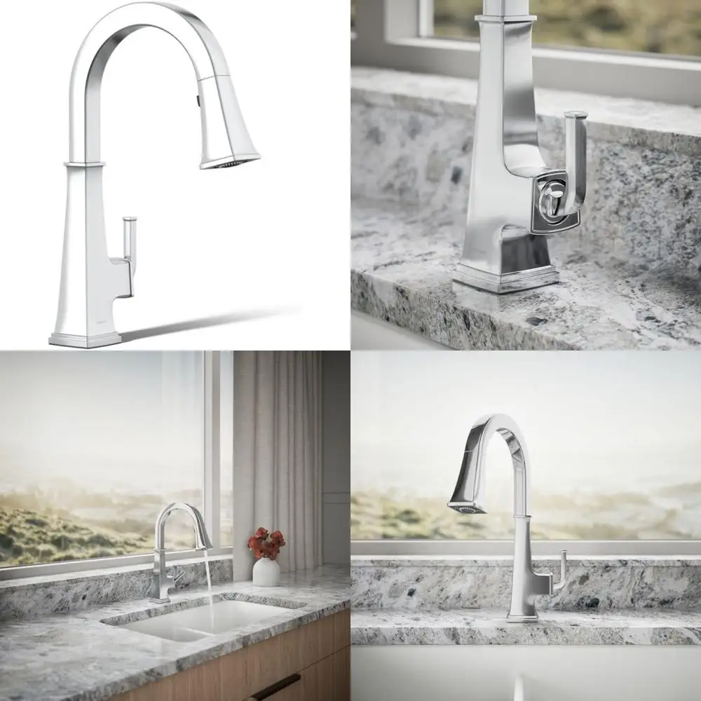 KOHLER K-23830-CP Riff Pull-Down Single-Handle Kitchen Faucet, Kitchen Sink Faucet with Pull-Down Sprayer, Polished Chrome