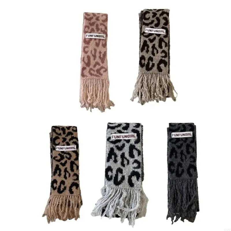 HX6F LEOPARDOS VINTAGE Tassas estampado Bufanda Softle Teckinghief Cálida