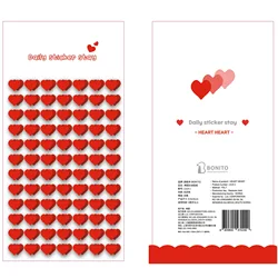 Korean Import Original BONITO 2 in 1 Nonwoven Red Hearts Stickers Scrapbooking Diy Journal Diary Stationery Sticker Decor Gift