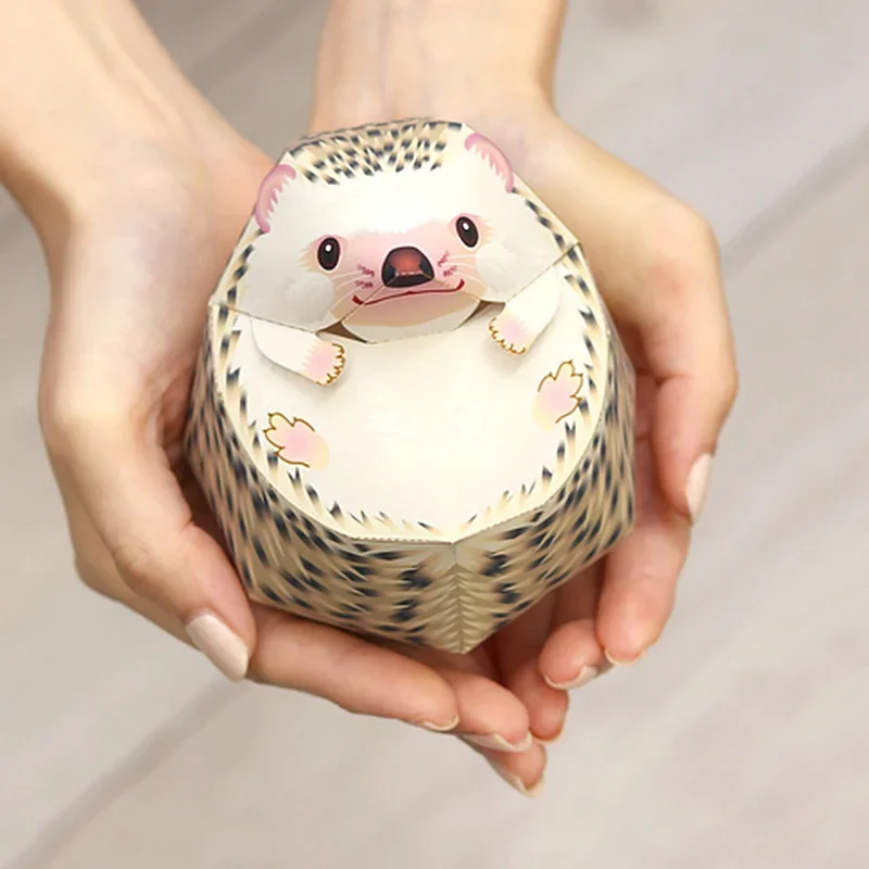 Hedgehog Origami Art Folding Mini Cute 3D Paper Model Papercraft Animal Figure DIY Adult Handmade Craft Toys QD-212