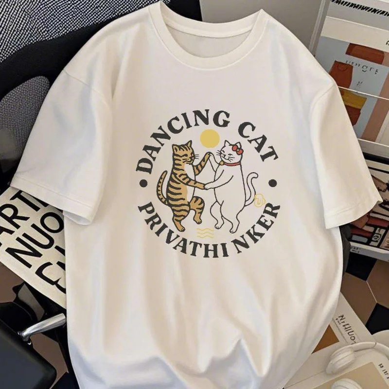 

High Quality Cotton Short Sleeve T-Shirts Fashion Print Round Neck Breathable for Oversized Casual Loose Unisex Top High Quality