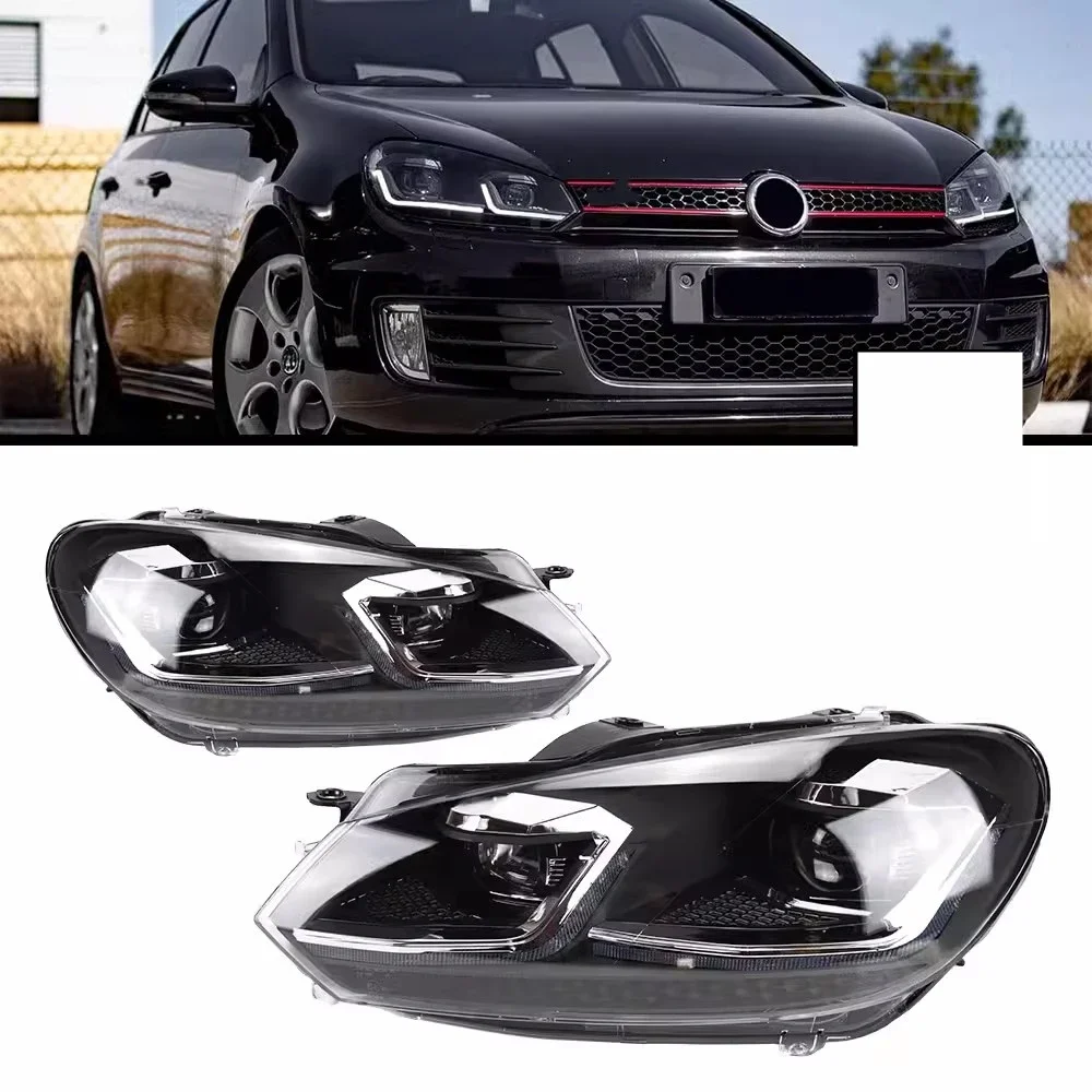 Car Led Headlight Assembly For Volkswagen vw golf 6 DRL daytime running light turn signal 2pcs