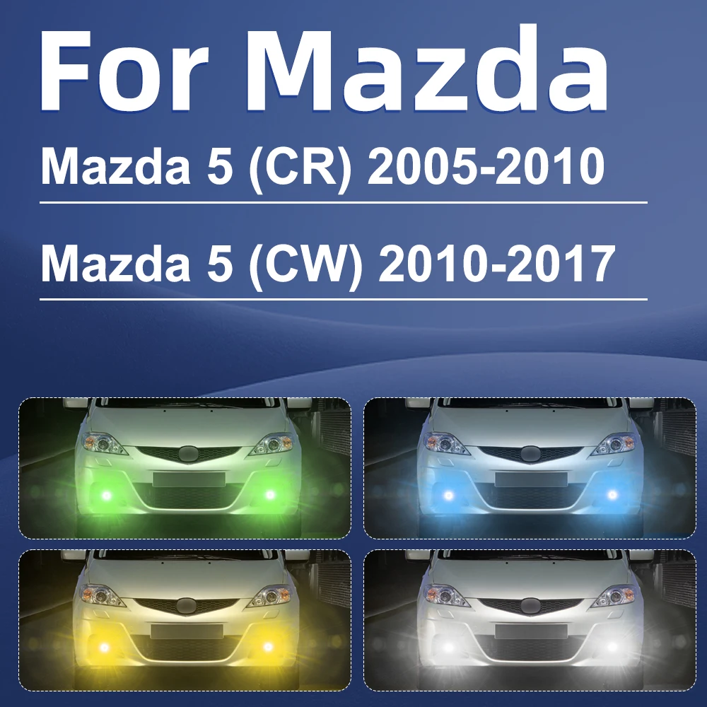 For Mazda 5 Premacy Fog Lights Dual Color LED Front Fog Lamp Accessories 2005-2008 2009 2010 2011 2012 2013 2014 2015 2016 2017
