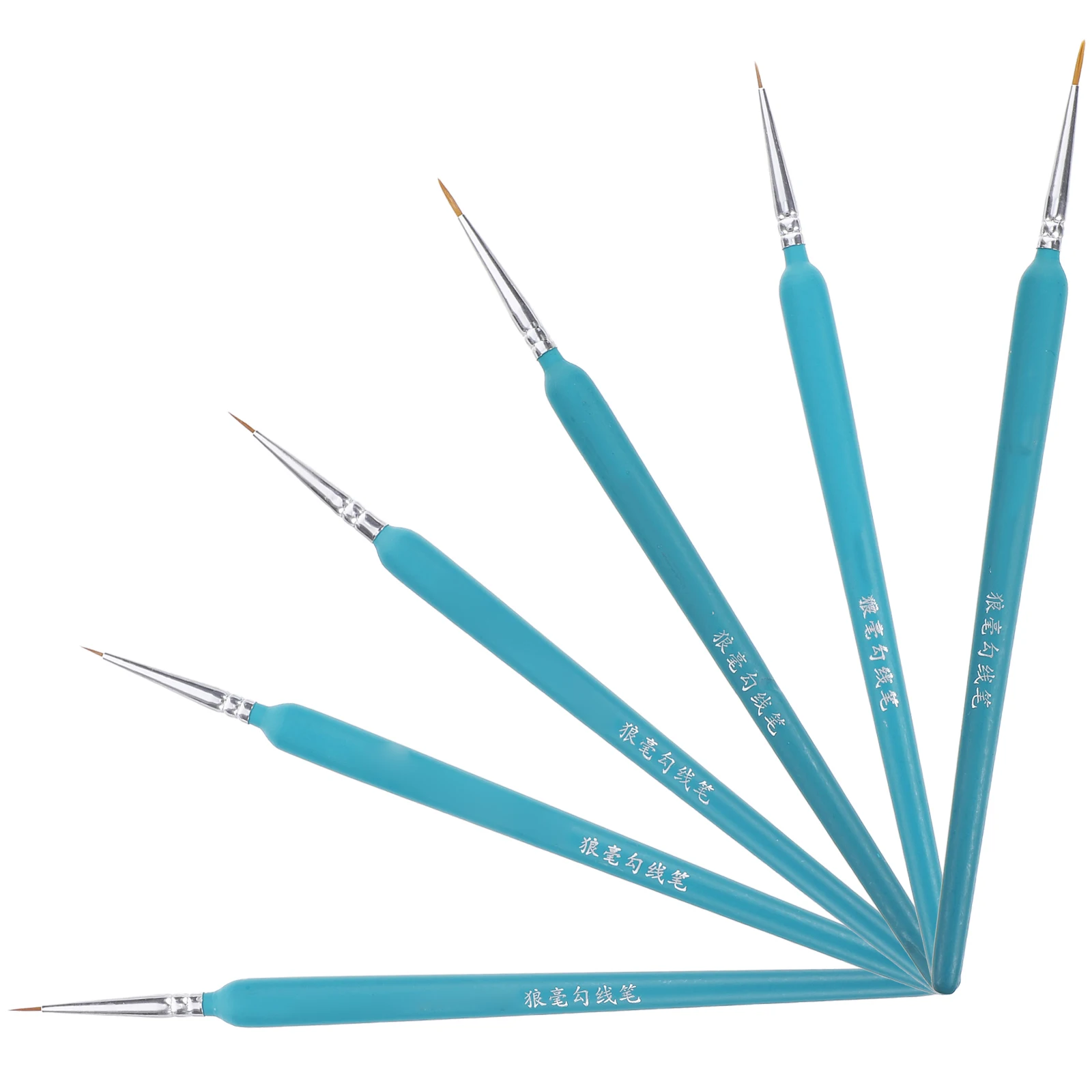 

6pcs Wolf Hair Detail Paint Brush Set Fine Tip For Acrylic Watercolor Oil Painting Light Durable Easy Travel Miniature Artists