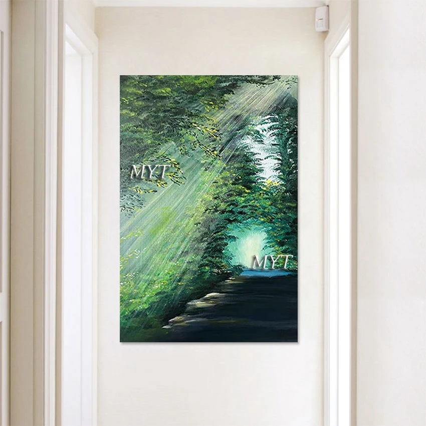 

The Sunlight Shed By The Forest Abstract Art Acrylic Painting Quality Artwork Hotel Wall Pictures Home Decoration Canvas