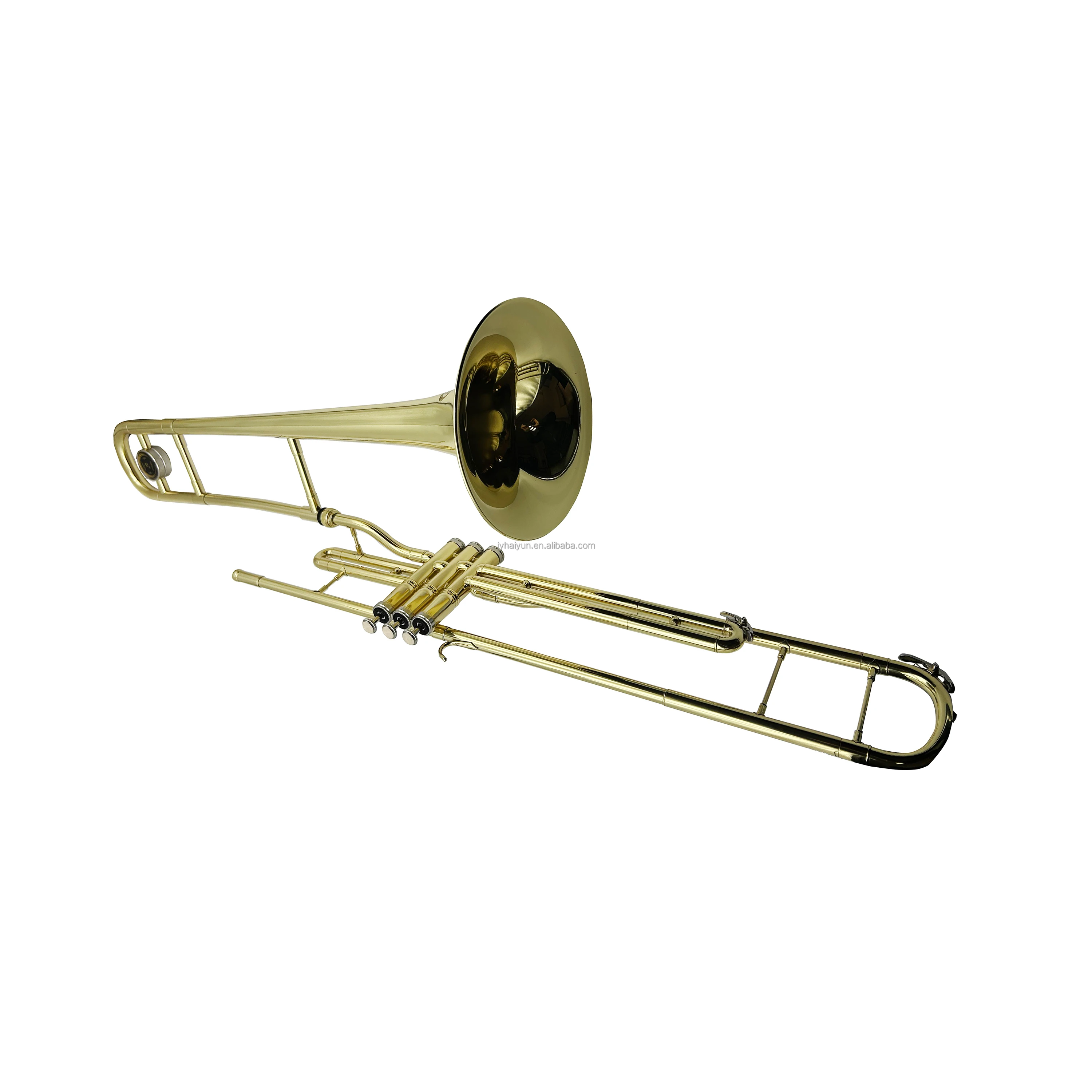 

New Arrival Gold Trombone Bb Tone 3 Pistons Brass Body Professional Wind Instrument For And School Practice JYTB511