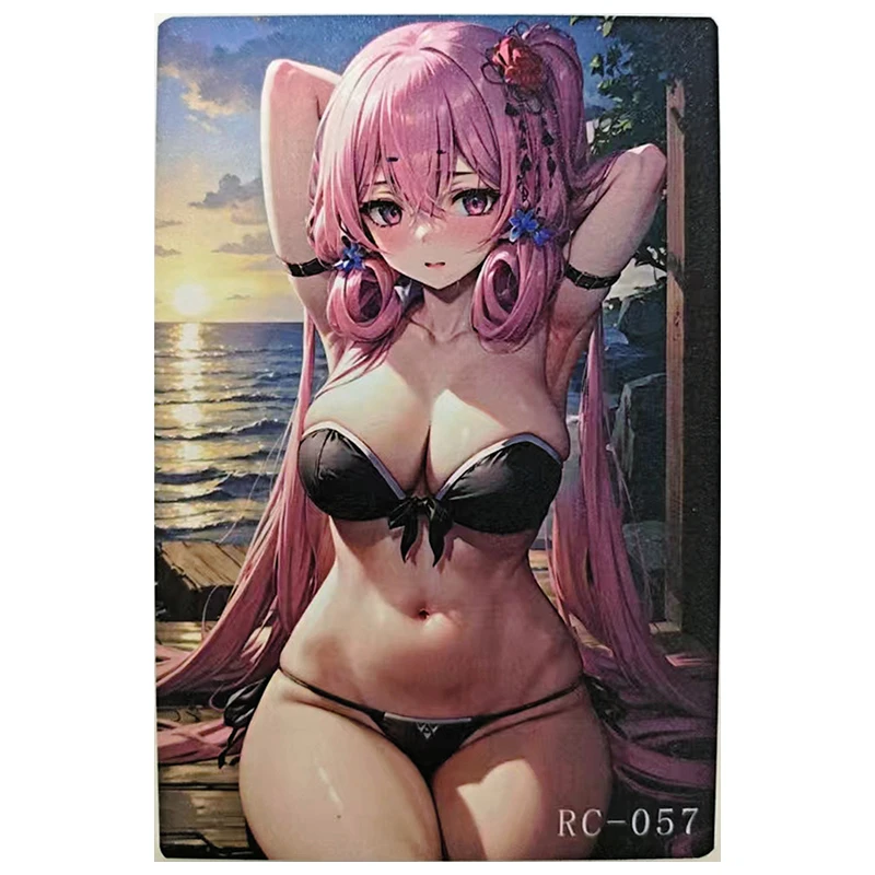 Anime Goddess Story Rare A6 Size RC Collectible Card Elysia Nezuko Hyuga Hinata Sexy Miku Hu Tao Toy for boy Birthday Present