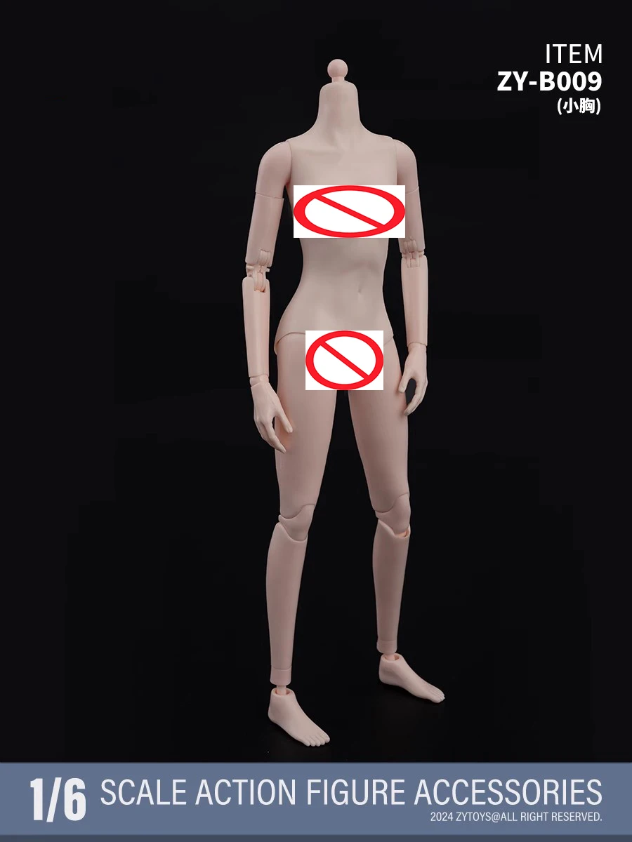 ZYTOYS ZY-B008 ZY-B009 1/6 مقياس أنثى الآسيوية شاحب الجلد سوبر مرنة الجسم نموذج صغير الأوسط الثدي 12 "عمل الشكل لعبة