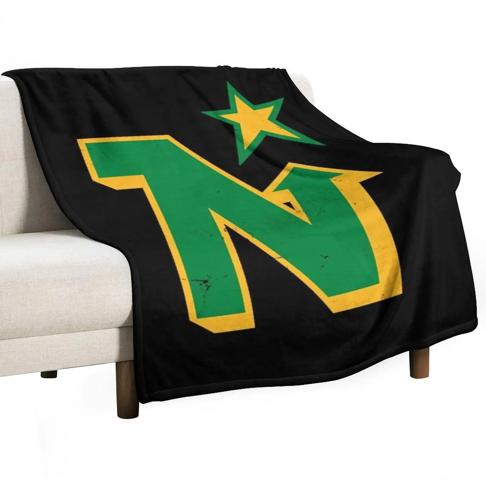 

Minnesota North Stars -- Defunct Team Throw Blanket bed plaid Designers Single Luxury St Blankets