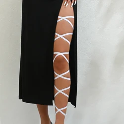 Women Leg Garter Ring Bondage Stockings Elastic Belt Rave Wear Body Harness Cross Lingerie Harness Body Cage Soft Harness Belt