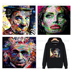 Art Celetrity żelazko Transfer naklejki naszywki na ubrania naklejki termiczne na ubrania Diy Appliqued T-shirt żelazko na plastry