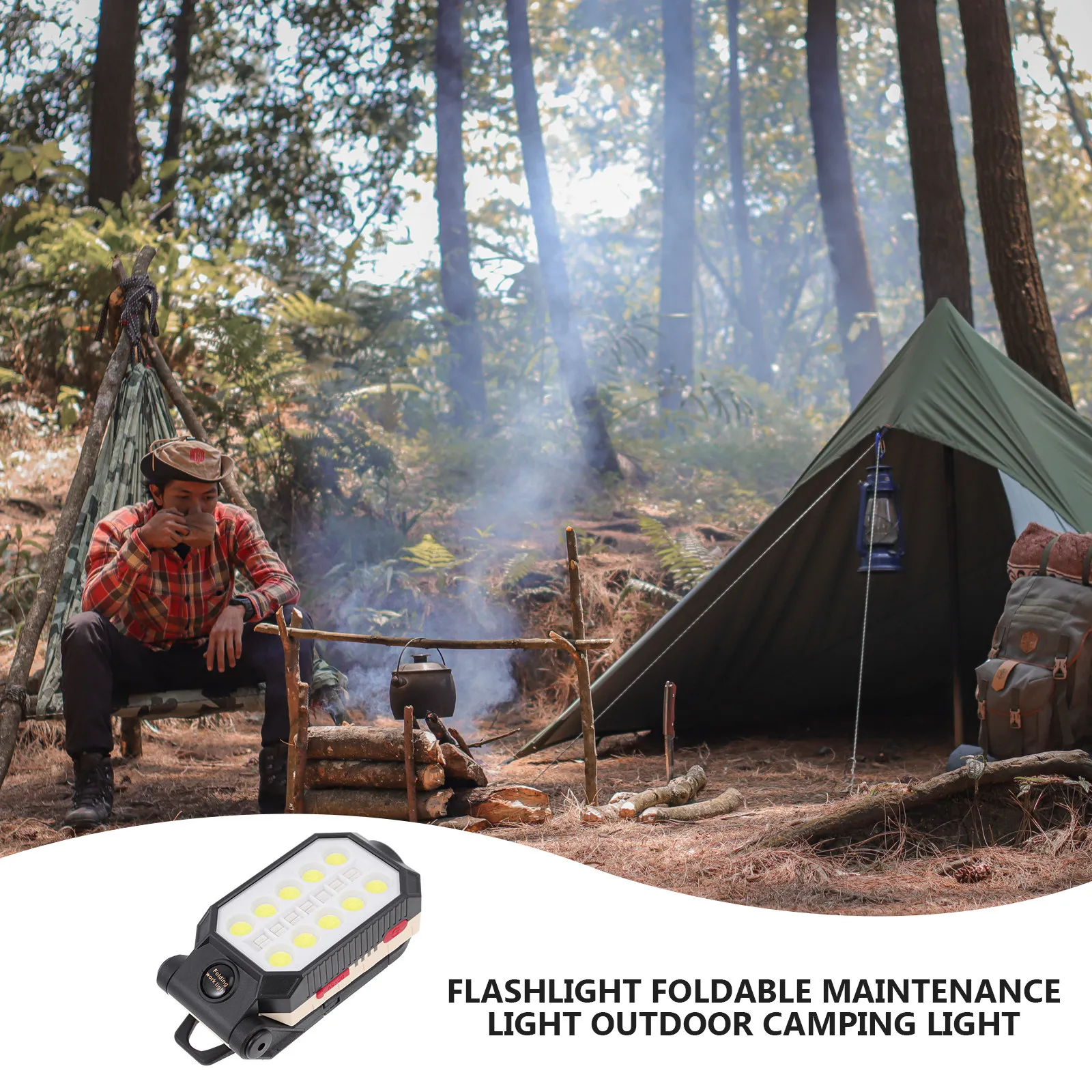 1-セット-usb-充電式ワークライト折りたたみ式磁気ベース検査ランプキャンプ屋外緊急照明用