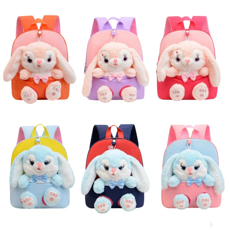 Cartoon Cute Plush Rabbit School Bags Toddlers Backpack Kindergarten Primary School Bookbag Student Backpack For Boys Girls