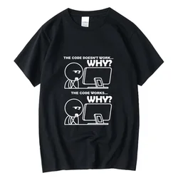 Men's T-shirt 100% Cotton Funny Programmer Print Summer Loose O-neck Cool  for Men Short Sleeve T-shirt Male Tees High Quality