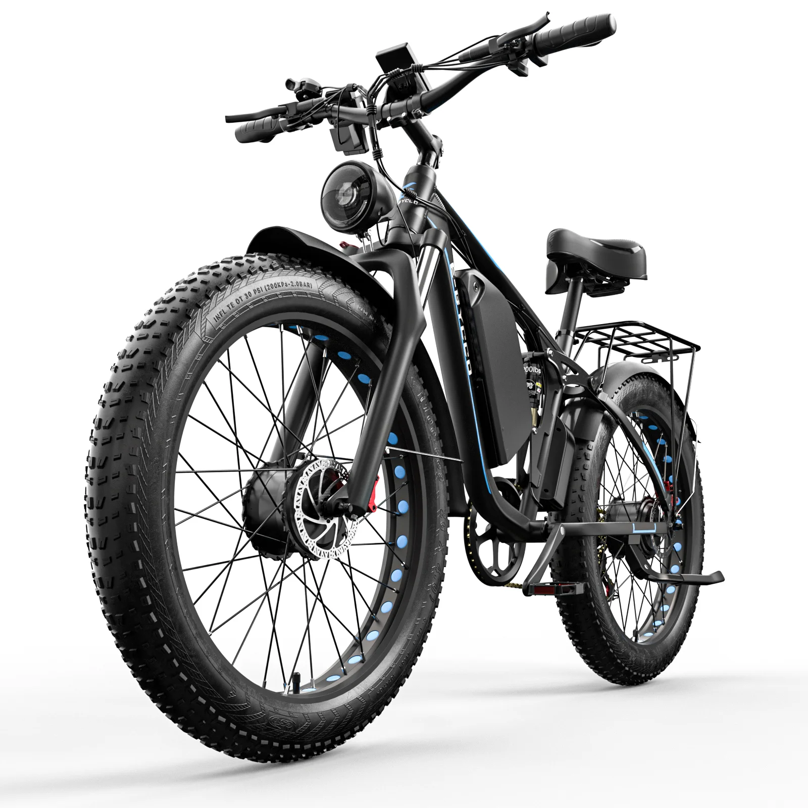 AliExpress Electric Bike E-BYCCO EB7Pro 2000W Powerful Motor 52V23Ah Battery Adult E-Bike 26*4.0 Inch Fat Tire All Terrain Electric Bicycle