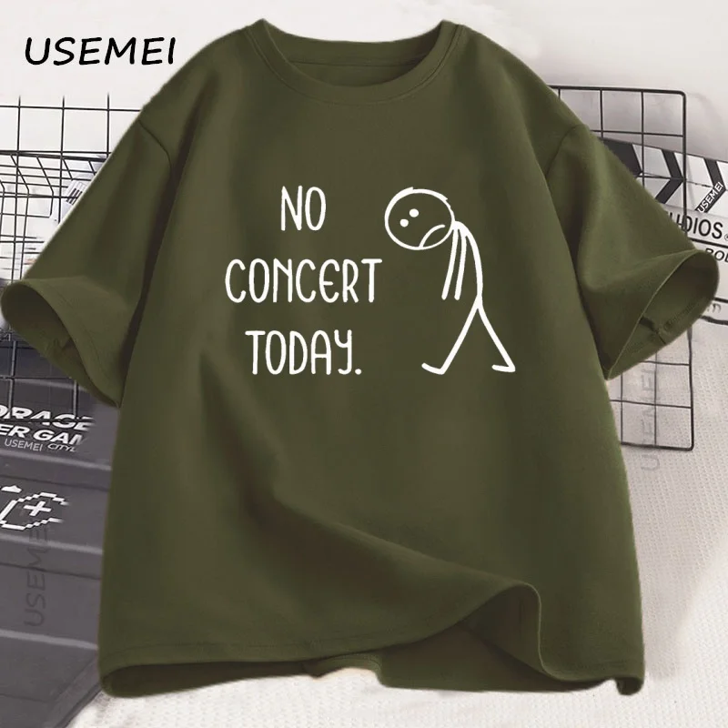 لا يوجد حفلة موسيقية اليوم تي شيرت Harajuku Y2k تي شيرت قطني قصير الأكمام فضفاض ملابس الشارع الشهير التي شيرت للجنسين ملابس رجالي عصرية تيز #4