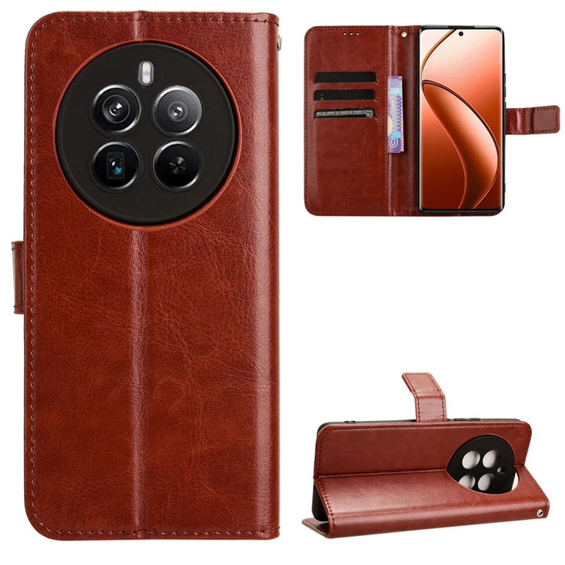 Leather Flip Case For Realme 13 Pro+ 12 Pro Plus 5G 11 Pro+ 11x Protective Cover Wallet Card Slot Kickstand Coque Fundas Capa