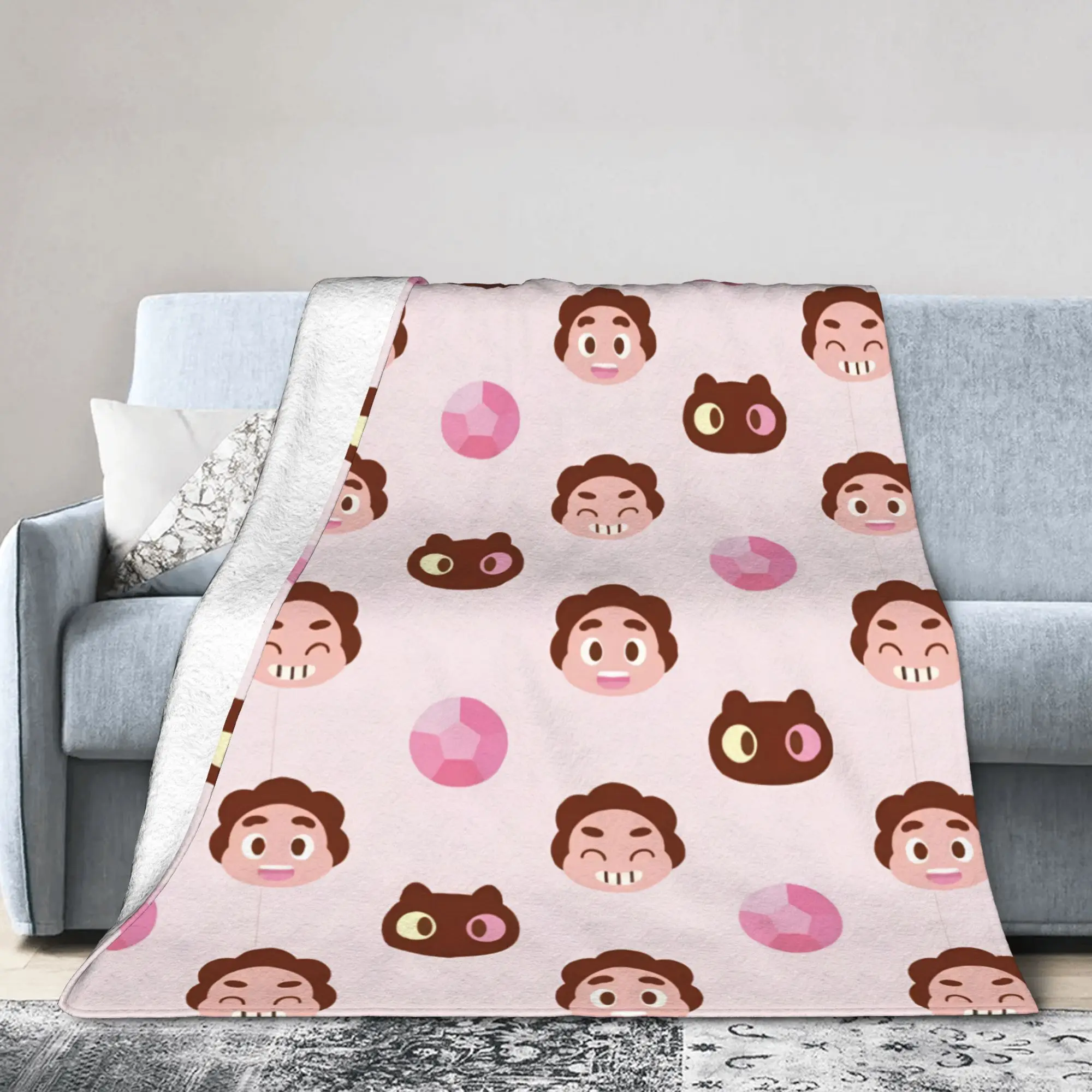 Cute Cartoon   Steven Universe  Blankets  Flannel Awesome Breathable Throw Blanket for Home Restaurant Textile Decor,