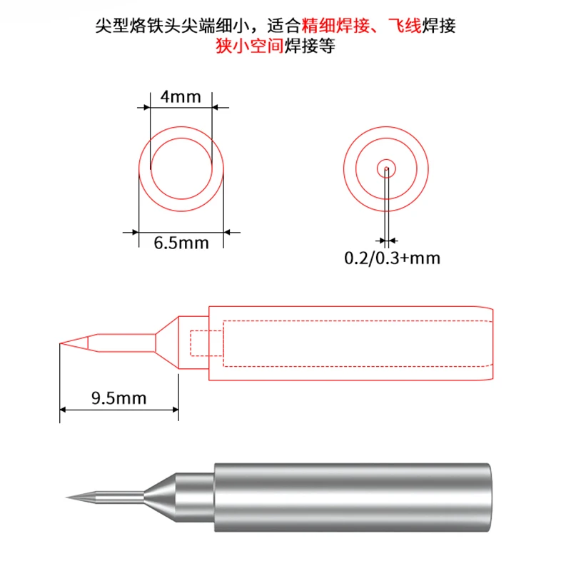 1PCS High quality 900M soldering iron tip 4mm thread solder tips for 936 soldering station replace Copper tip BGA Repair Tools