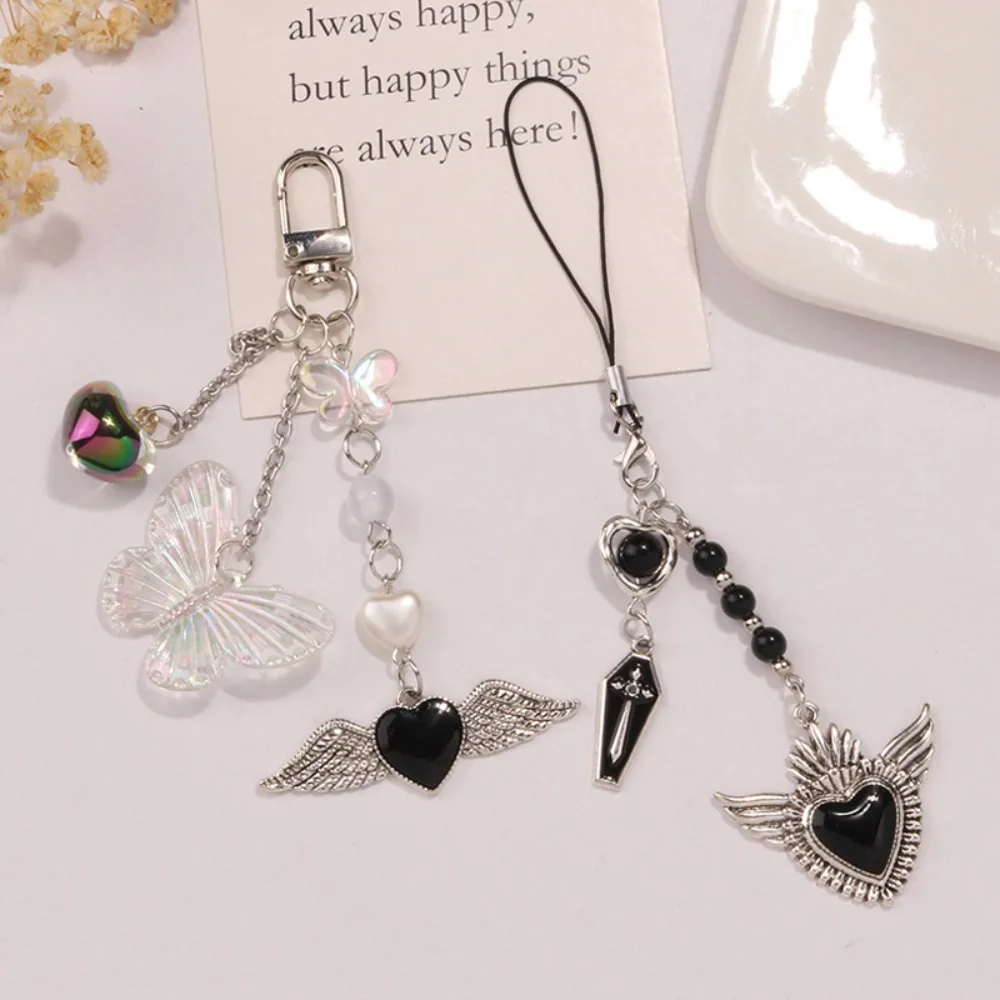 Fashion Butterfly Y2K Phone Chain Love Phone Charm Mobile Phone Strap Lanyard Key Cord Mobile Keychain Lanyard Phone Pendant