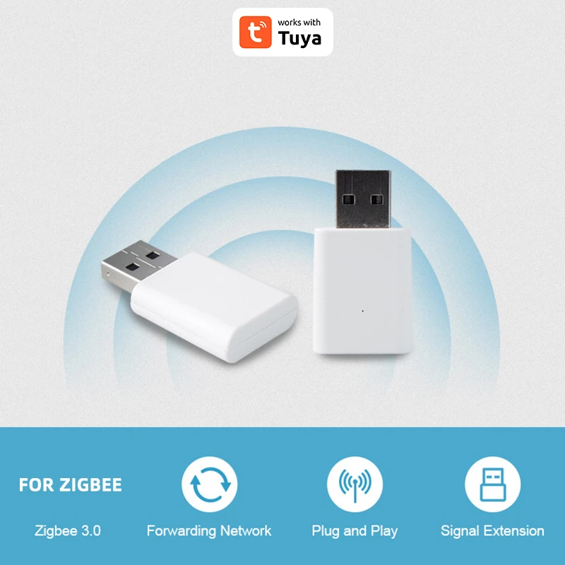 Tuya ZigBee Signal Repeater Zigbee USB Extender For Zigbee Sensors Expand 20-30M Compatible ZigBee Gateway Via Smart Life App