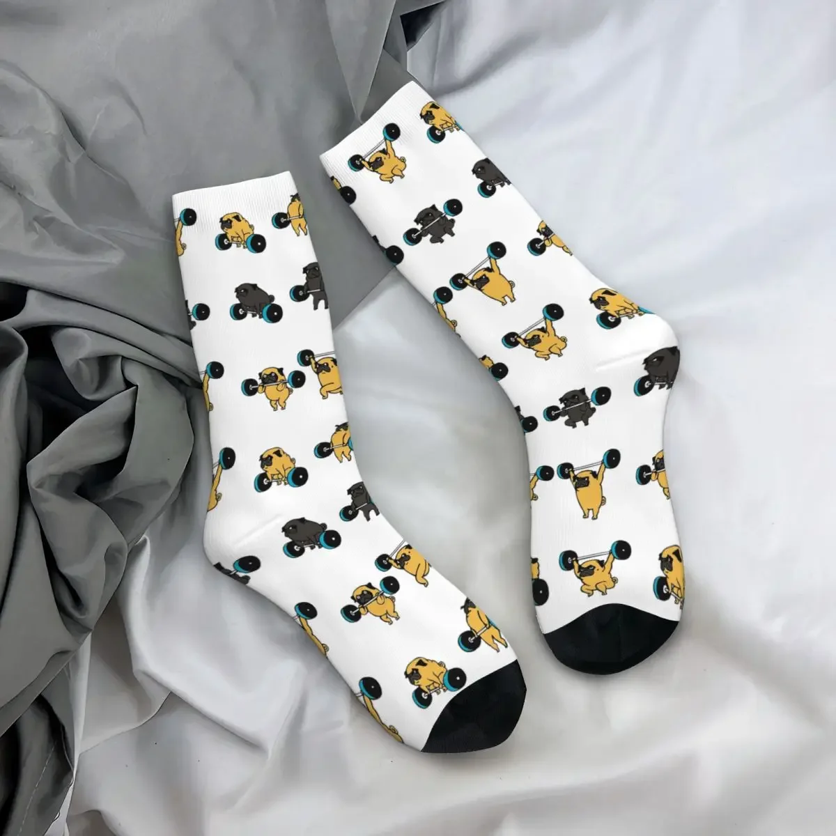 Lifting Pugs Socken Harajuku Schweiß absorbierende Strümpfe die ganze Saison über Socken Zubehör für Männer Frauen Geschenke