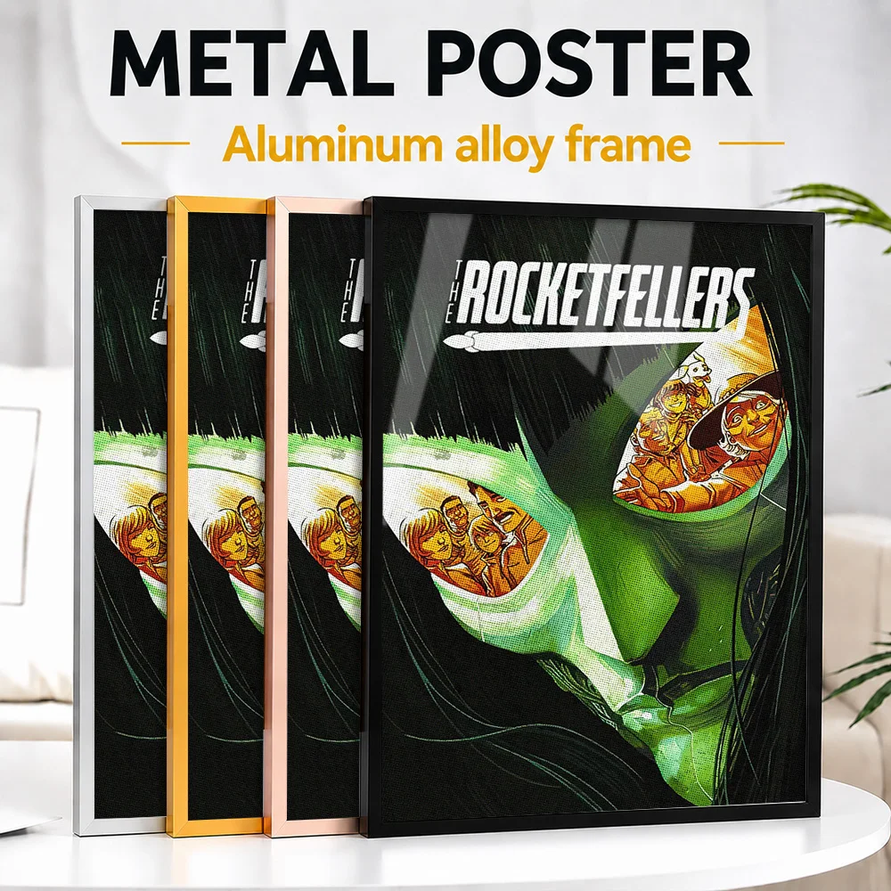 The Rocketfellers Comic Book Metal Poster With Aluminum Alloy Frame Customized Illustrated Wall Art For Bedroom And Reading Room