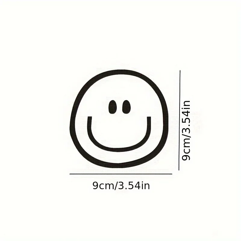 1PC 楽しいスマイリーフェイスカーステッカー、スタイリッシュなピンク&ホワイトデカール、車の外装インテリア用の耐久性のあるビニールステッカー、楽しい車の装飾