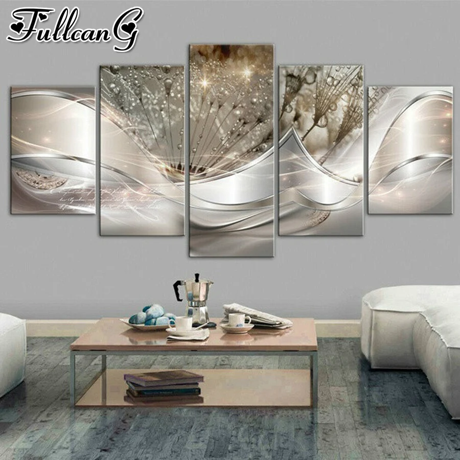 5 piece Diy Diamond Painting Abstract Dreamy Water Drop Full Square Round Drill Diamond Embroidery Mosaic Wall Decor Art AA3681