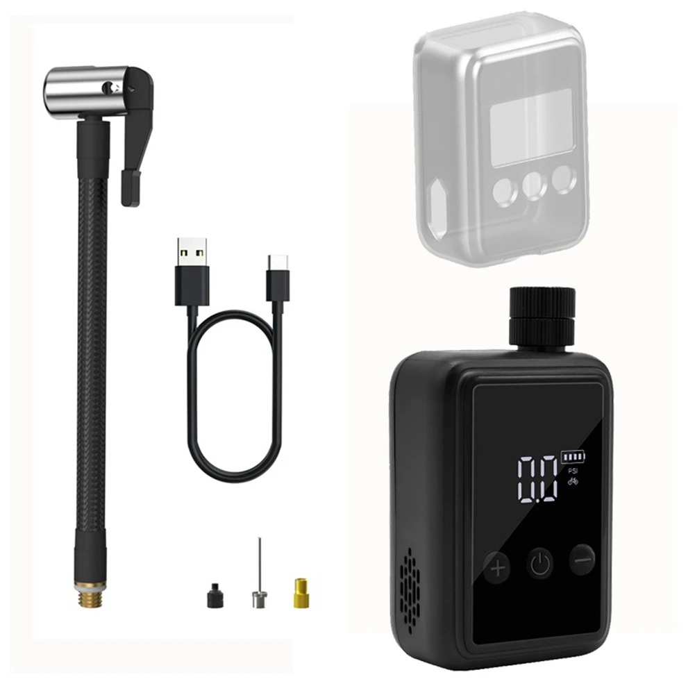 

N96R Mini Portable Bicycle Pump 150PSI Pump with Digital PSI Pressure Gauge Motocycle MTB Road Bike Tire Inflator Black