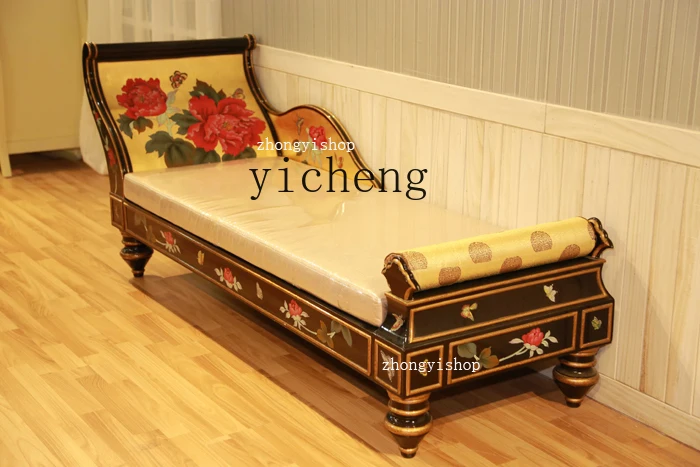 

Hand-painted LX Furniture Chaise Lounge Chair with Pillow