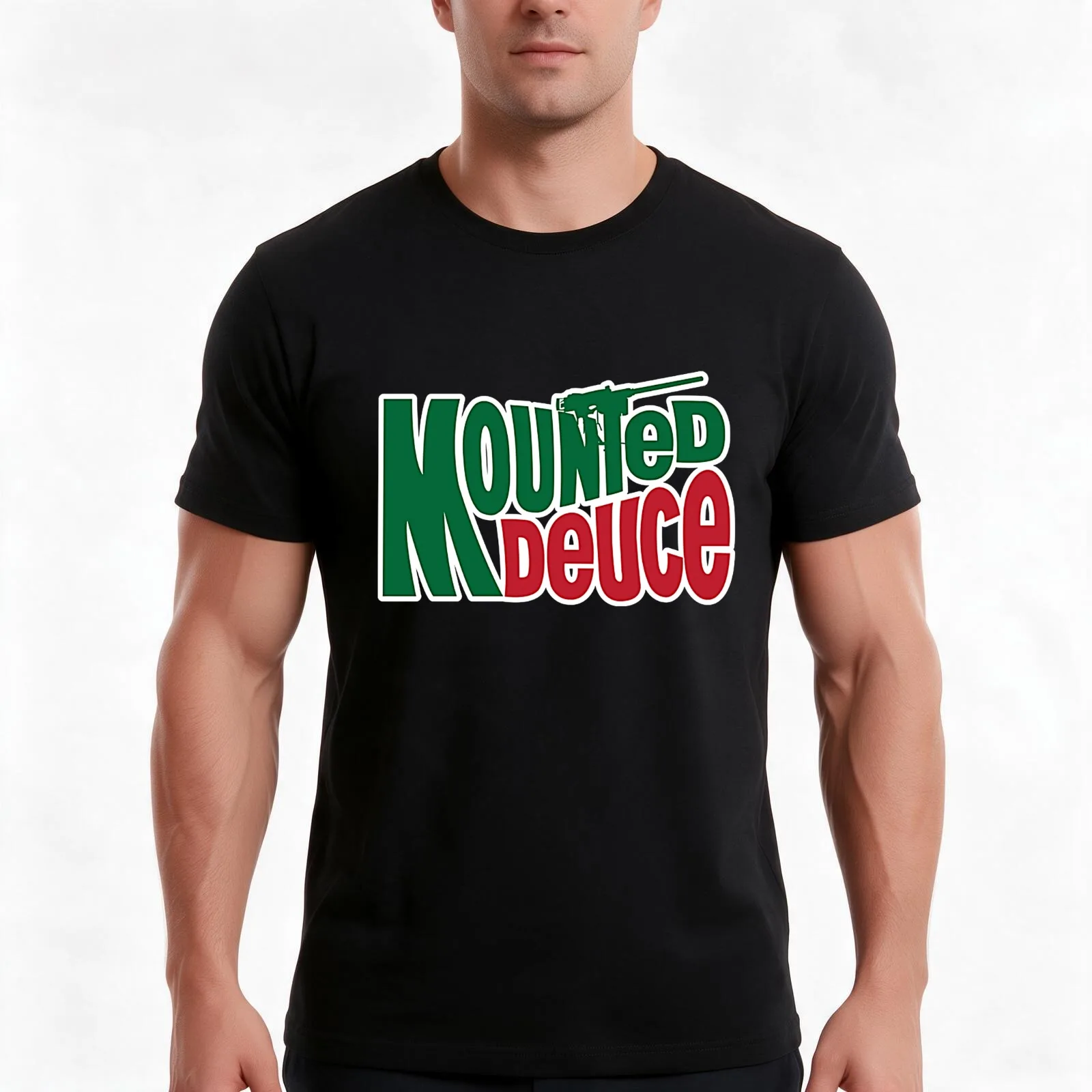Mounted Deuce T-Shirt, Summer Casual Cotton Tee, Oversized Streetwear Tops, Vintage Graphic Print, Loose Fit Short Sleeve