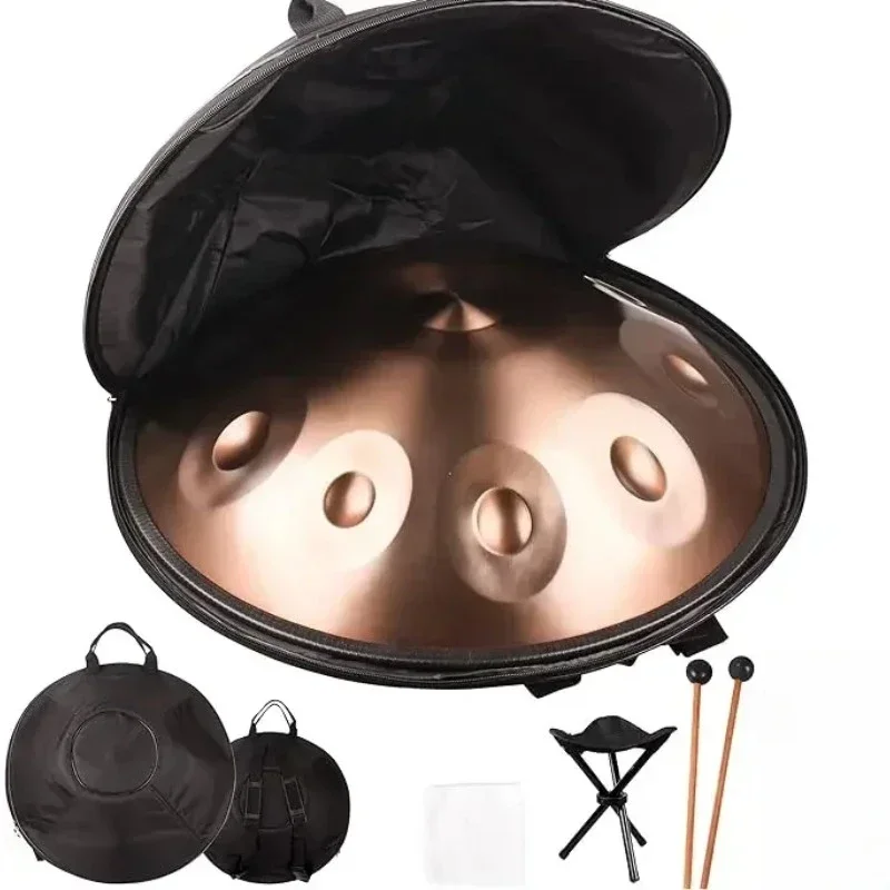 New 9 1012 Notes 22 Inches 432hz Professional in D Minor Steel Handpan Drum Percussion Instrument for Professional Performance