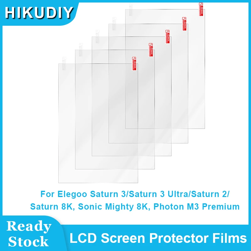 HIKUDIY 10.1inch LCD Screen Protector Films for ELEGOO Saturn 3 12K/Saturn 3 Ultra 12K/Saturn 2/Saturn 8K Resin 3D Printer