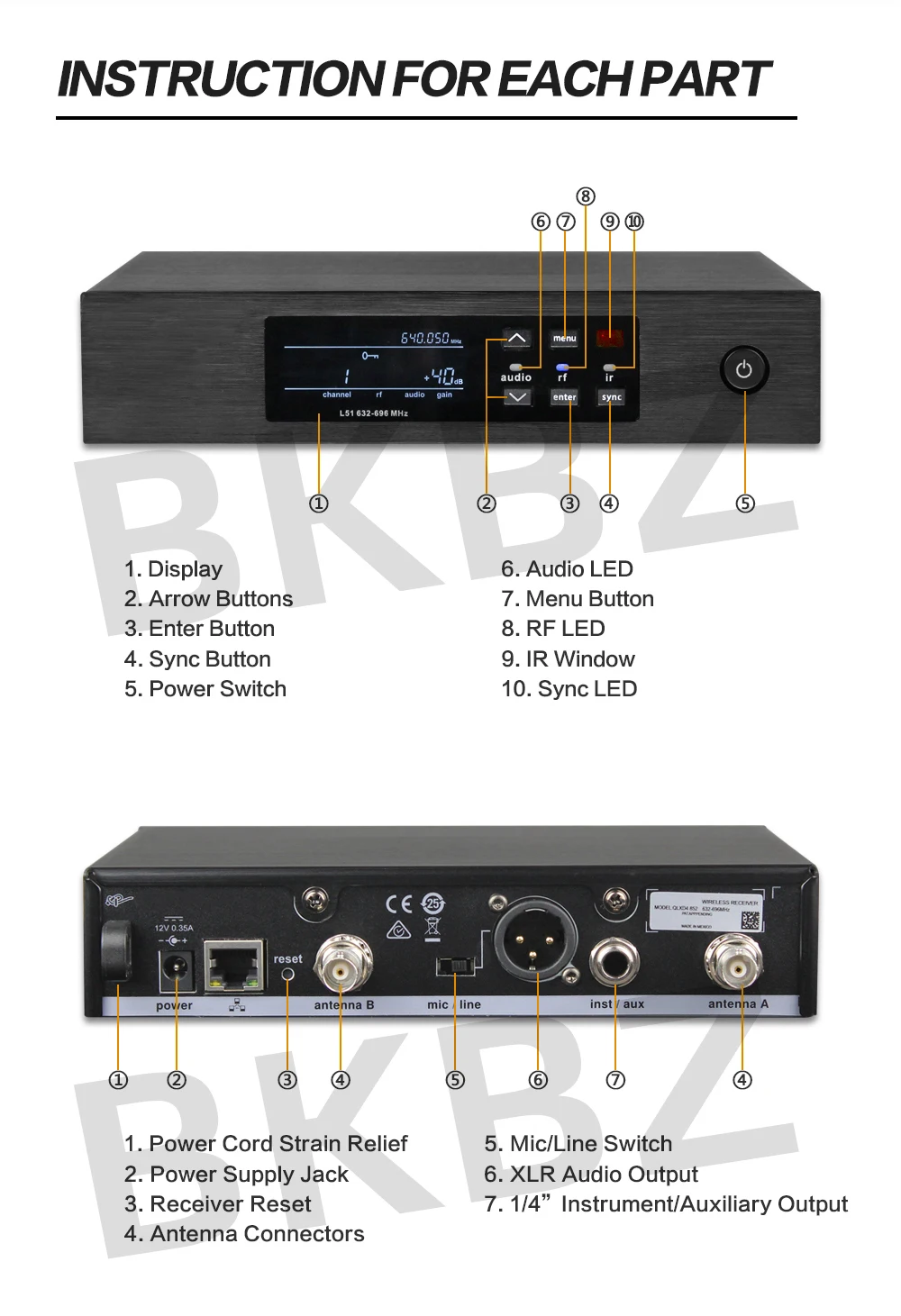 QLXD-B58a 500MHz/600MHz micrófono inalámbrico profesional UHF puesta en escena Karaoke canto micrófono de mano
