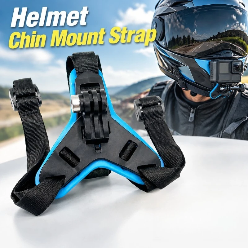 Riding Gear for GoPro Hero13, Motorcycle Helmet Chin Strap Bracket, Off-road Action Camera Holder, Adjustable Helmet Mount