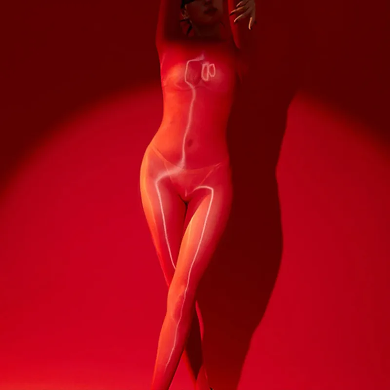 Medias para mujer, Body transparente brillante al óleo, medias de cuerpo completo, pantimedias transparentes ultrafinas, ropa para discoteca nocturna