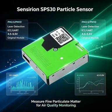 Original SPS30 PM1.0/PM2.5/PM4/PM10 Sensor, Laser Scattering Dust Detector, With New Cable