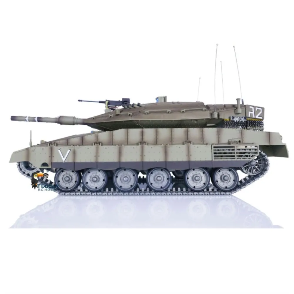Czołg RC Heng Long 1/16 IDF Merkava MK IV z pełnym metalowym podwoziem, celownikiem laserowym na podczerwień, zdalnie sterowany model czołgu.