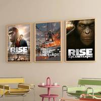 Movie R-Rise of the Planet of the A-Apes Poster Paintings Self Adhesive Prints Home Bedroom Living Room Decor Vintage Gift