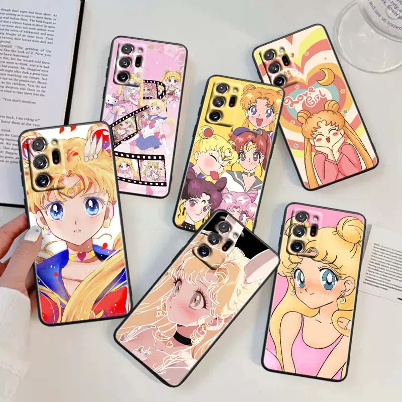 

Anime S-Sailors M-Moons Cute For Samsung A42 A41 A35 A34 A33 A32 A25 A24 A23 A21s A04 A03 Note 20 Ultra 5G Black Phone Case