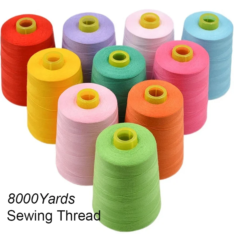 

402 Colorful Sewing Thread 8000 Yards Sewing Machine Thread Polyester Quilting Thread DIY Apparel Hand-embroidered Supplies