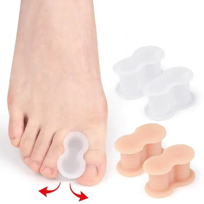 1/5/10Pairs 8-shaped Toe Splitter Gel Toe Separator Corrector Straightener Soft Silicone Finger Protector Spacer Foot Care Tool